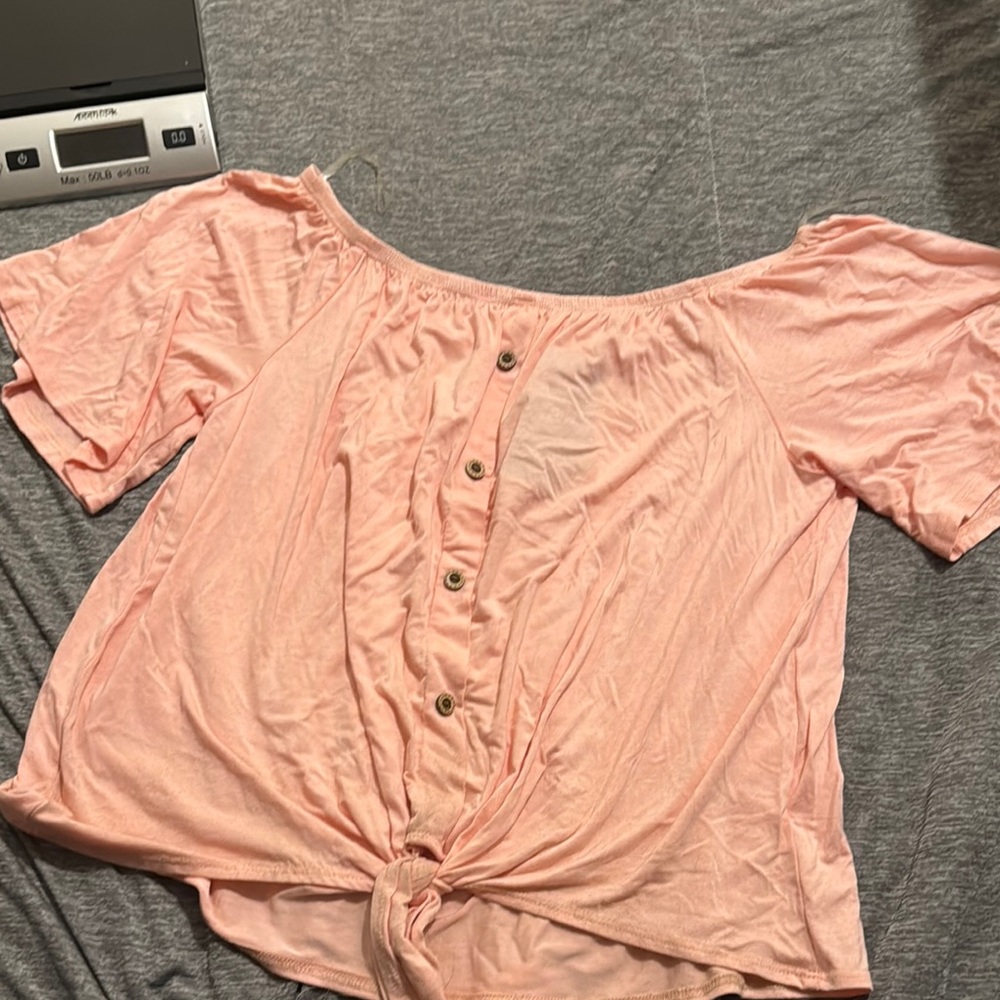 Women's Pink Off-Shoulder Top